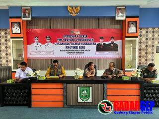 Tim Terpadu Pengawasan Organisasi Kemasyarakatan Provinsi Riau Laksanakan Kunjungan Kerja di Bakesbangpol Bengkalis